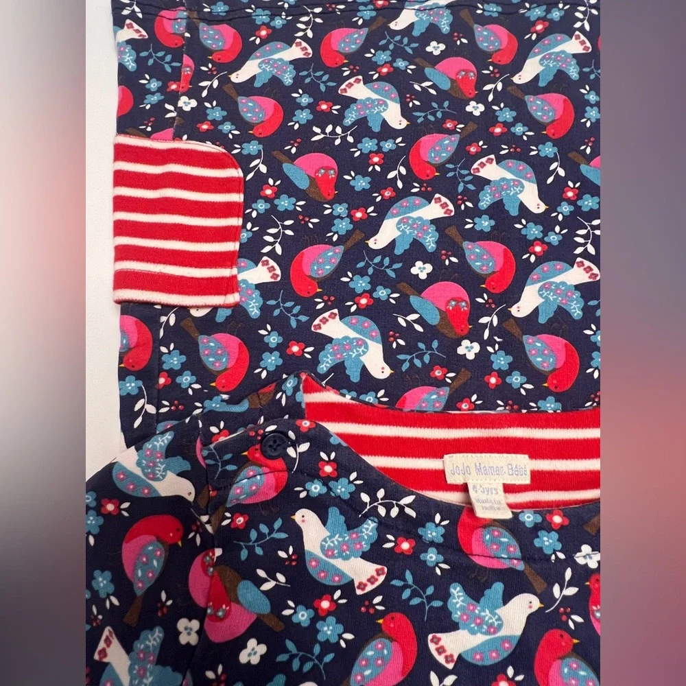 Jojo Maman Bebe Girls Blue Bird Classic Navy Dress with pockets Size 4-5yrs - Picture 2 of 5
